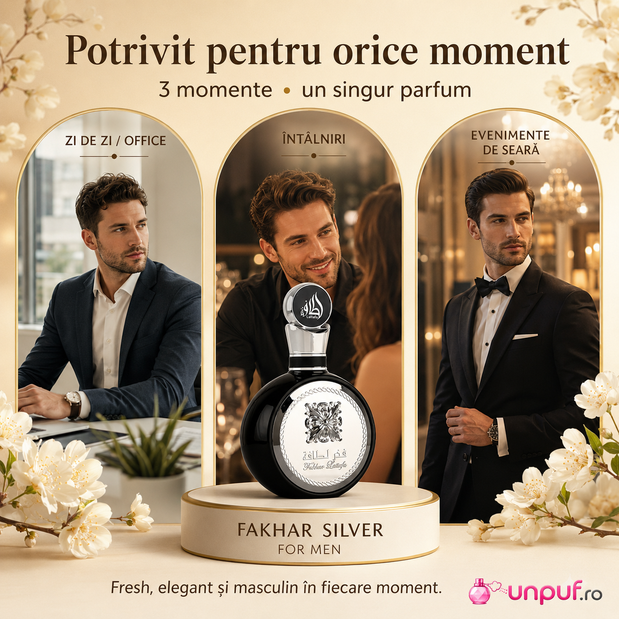 Fakhar Silver Lattafa inspirat de Yves Saint Laurent Y parfum fresh aromatic bărbătesc